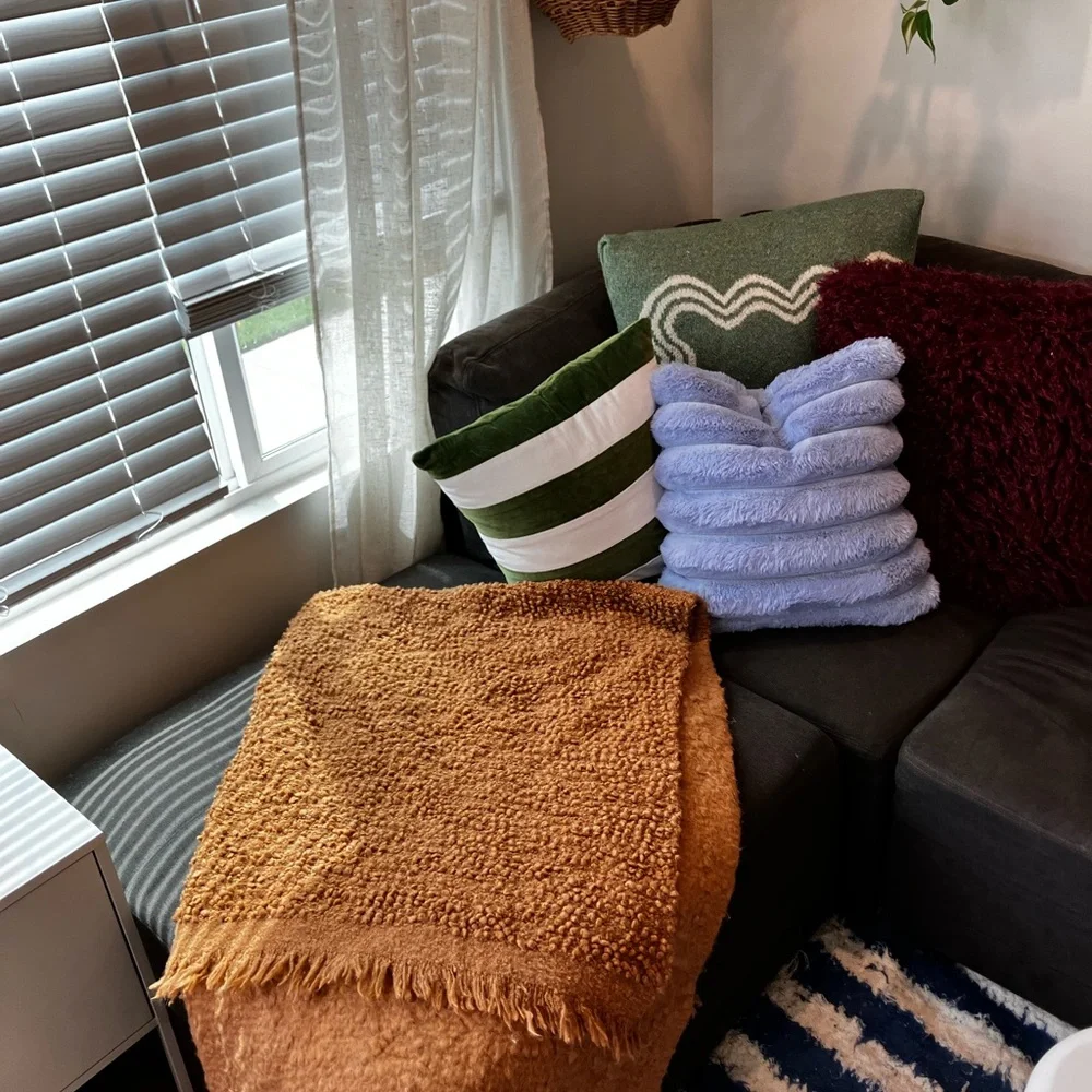 Anthropologie rust orange  Textured Throw Blanket